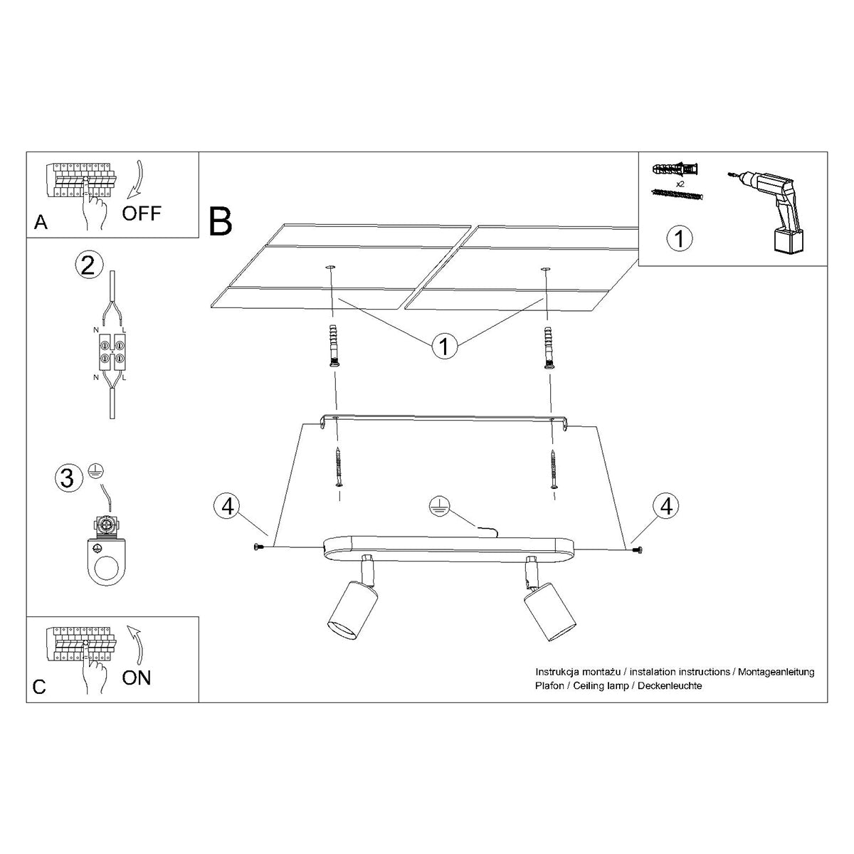 FORNES 2 Deckenleuchte