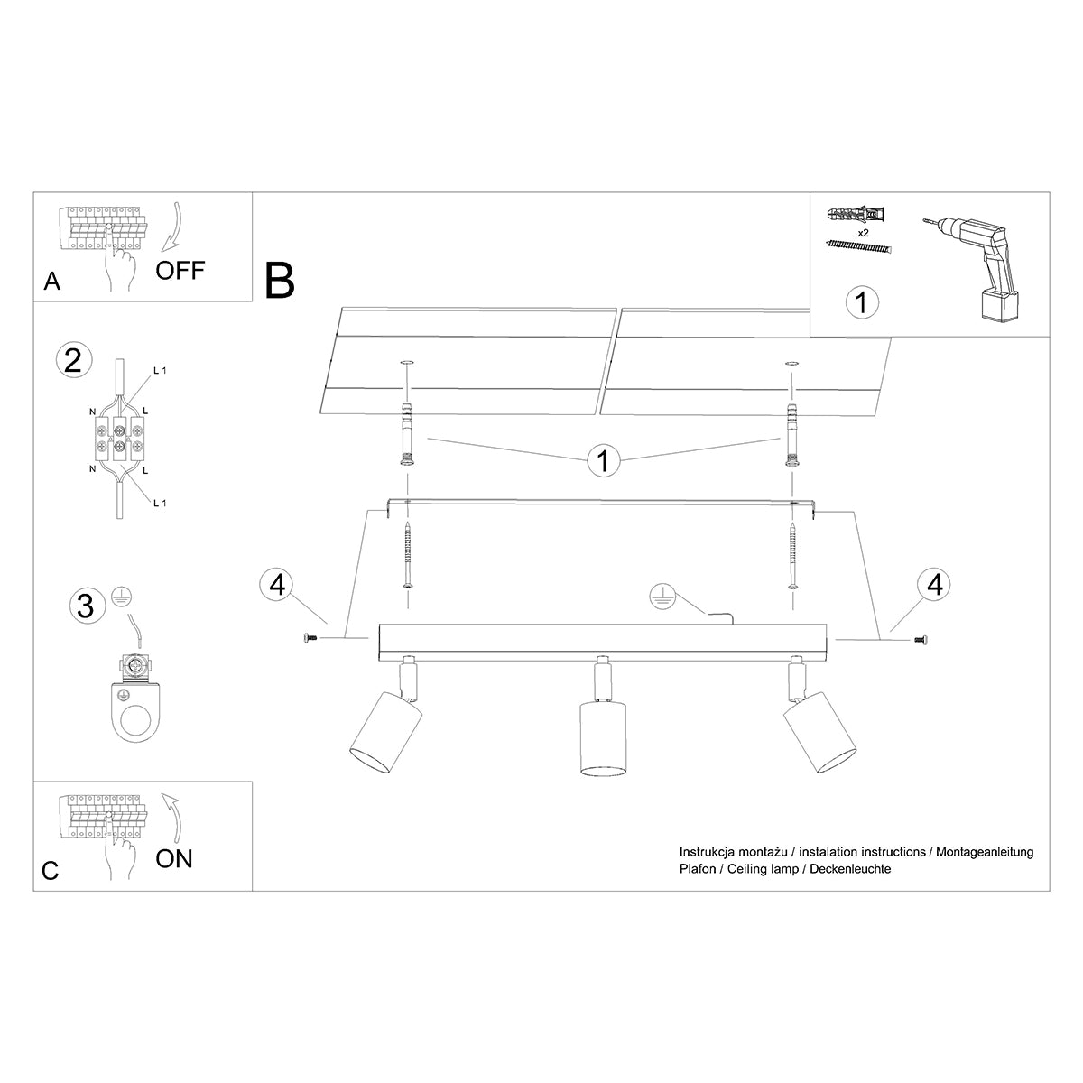 VERDO 3L Deckenleuchte