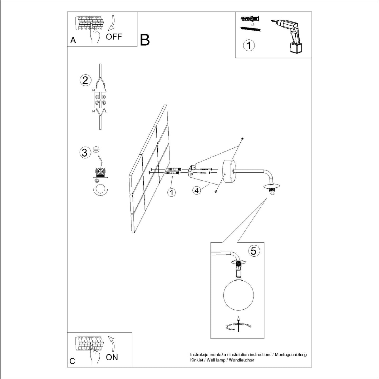 ASTRAL 1 Wandlampe