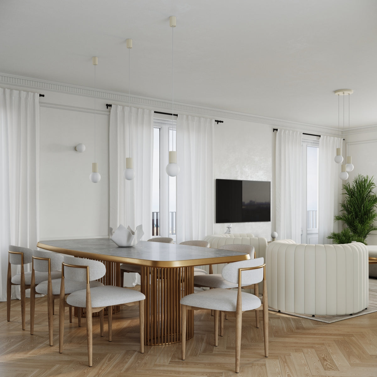 3-flammige Pendelleuchte HALO