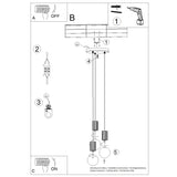 3-flammige Pendelleuchte HALO