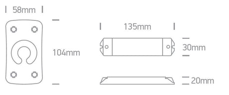 20030 LED Controller 36W 12V 72W 24V 3 Kanäle dimmbar Luxomo
