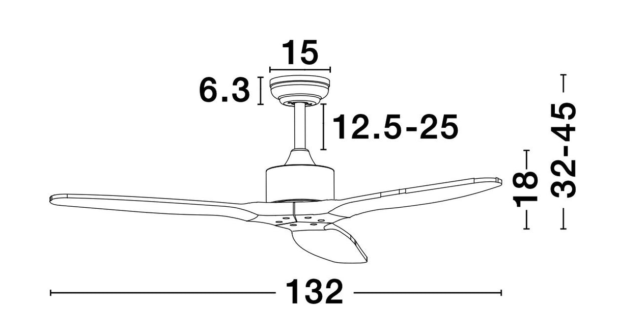 VENTO Deckenventilator ohne Leuchte