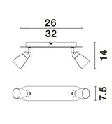 CONO Deckenleuchte 2x10W-Luxomo Leuchten