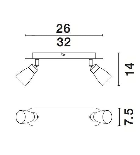 CONO Deckenleuchte 2x10W-Luxomo Leuchten