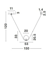 VITTON Hängeleuchte 1x12W-Luxomo Leuchten