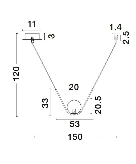 VITTON Hängeleuchte 1x12W-Luxomo Leuchten
