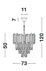 GRANE Kronleuchter 12x5W-Luxomo Leuchten