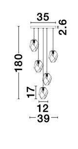 ICE Hängeleuchte 5x5W-Luxomo Leuchten