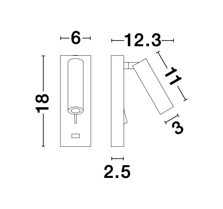 FUSE Wandleuchte mit USB Anschluss-Luxomo Leuchten
