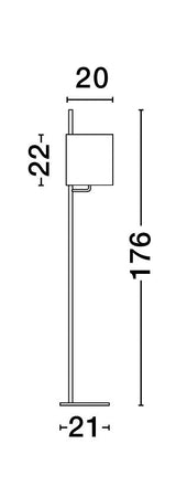 YAMA Stehleuchte 176cm-Luxomo Leuchten