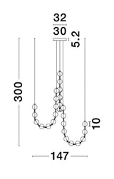 BRILLANTE Hängeleuchte 147cm-Luxomo Leuchten