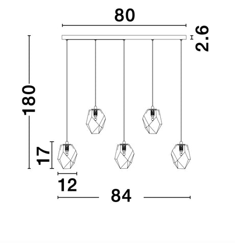 ICE Hängeleuchte linear 84cm-Luxomo Leuchten