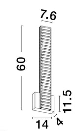 AURELIA Kristall-Wandleuchte 60cm-Luxomo Leuchten