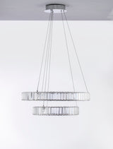 AURELIA Kristall-Hängeleuchte 2 Ringe Ø 60cm-Luxomo Leuchten