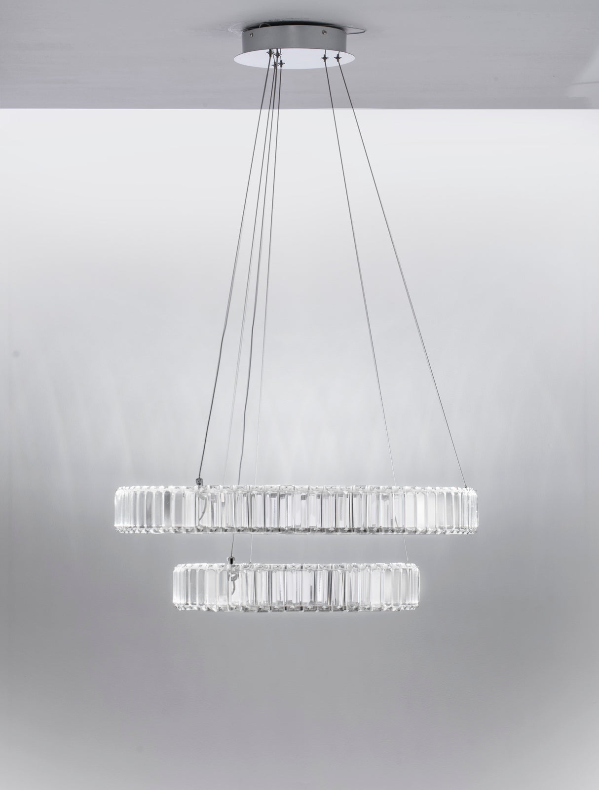 AURELIA Kristall-Hängeleuchte 2 Ringe Ø 60cm-Luxomo Leuchten