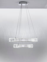 AURELIA Kristall-Hängeleuchte 2 Ringe Ø 60cm-Luxomo Leuchten