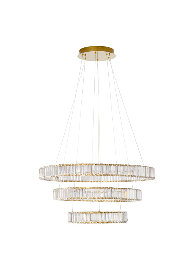 AURELIA Kristall-Hängeleuchte 3 Ringe Ø 80cm-Luxomo Leuchten
