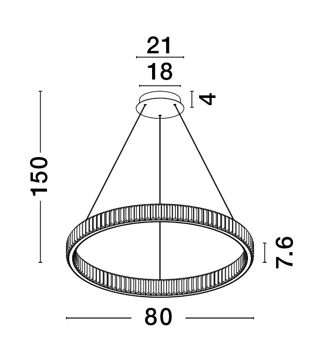 AURELIA Kristall-Hängeleuchte rund-Luxomo Leuchten