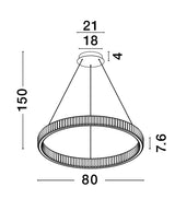 AURELIA Kristall-Hängeleuchte rund-Luxomo Leuchten