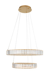 AURELIA Kristall-Hängeleuchte 2 Ringe Ø 60cm-Luxomo Leuchten