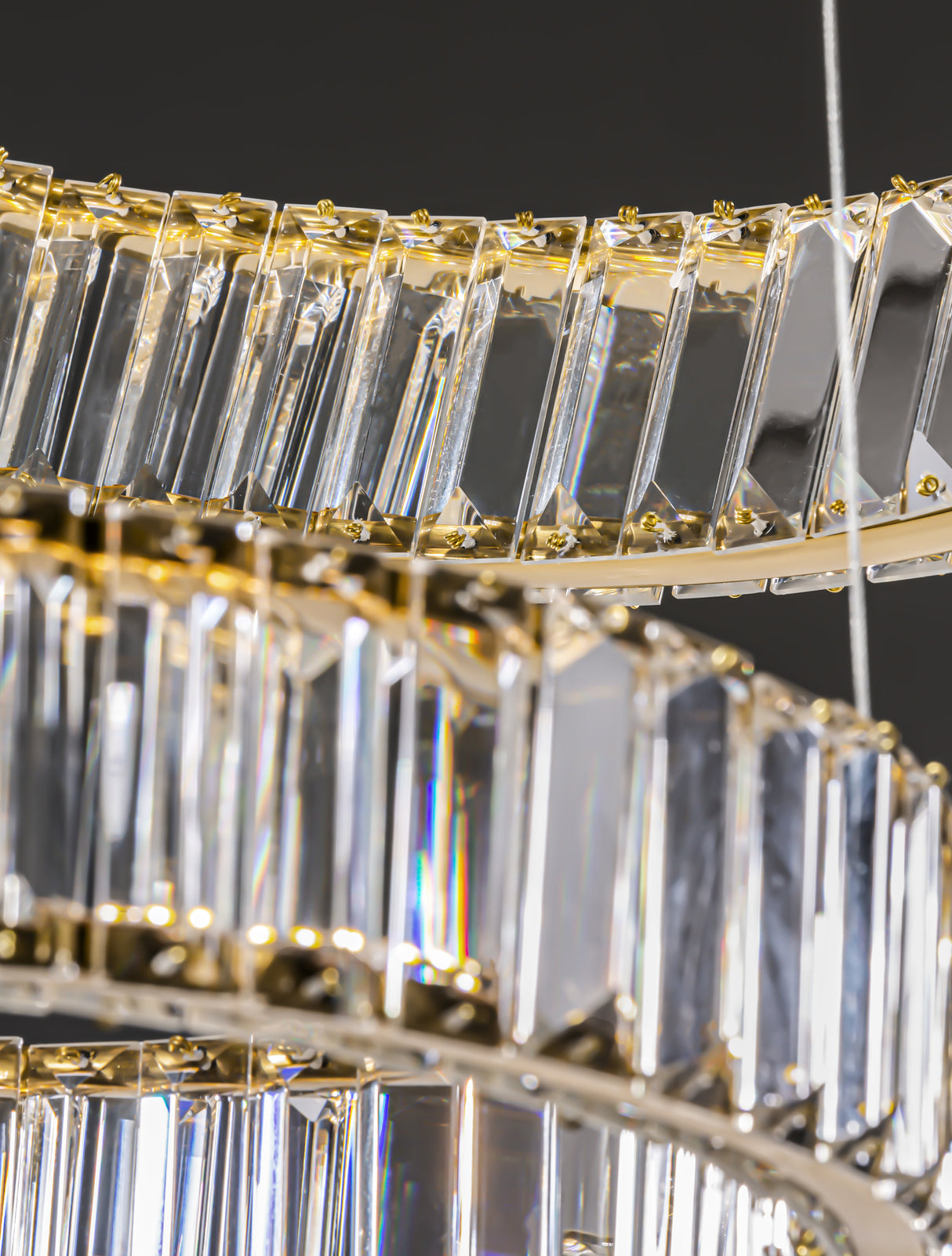 AURELIA Kristall-Hängeleuchte 2 Ringe Ø 60cm-Luxomo Leuchten