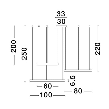 MOTIF Hängeleuchte 3 Ringe-Luxomo Leuchten