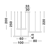 MOTIF Hängeleuchte 3 Ringe 2700K-6000K-Luxomo Leuchten