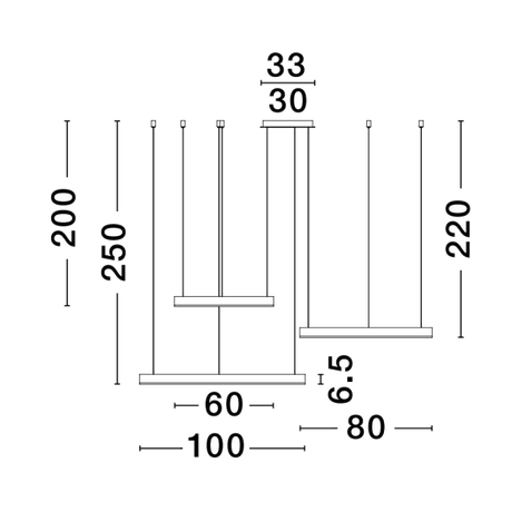 MOTIF Hängeleuchte 3 Ringe 2700K-6000K-Luxomo Leuchten