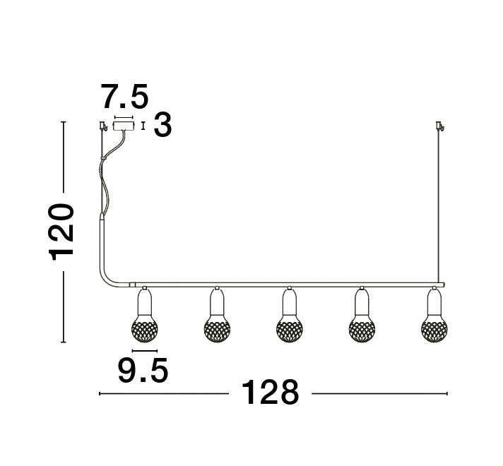 VEDA Hängeleuchte linear 128cm-Luxomo Leuchten