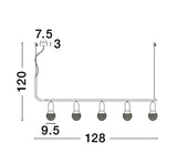 VEDA Hängeleuchte linear 128cm-Luxomo Leuchten