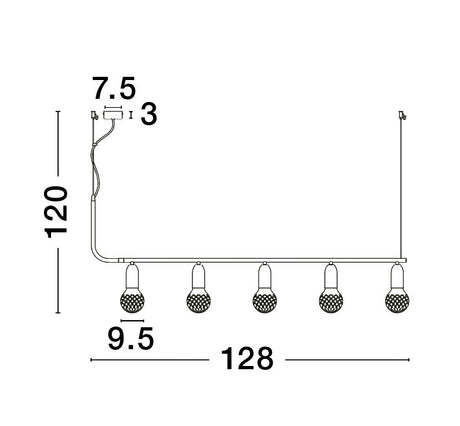 VEDA Hängeleuchte linear 128cm-Luxomo Leuchten