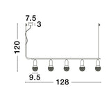 VEDA Hängeleuchte linear 128cm-Luxomo Leuchten