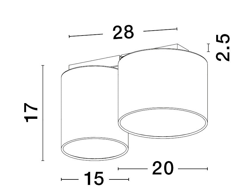 BRYSON Deckenleuchte 2x12W-Luxomo Leuchten