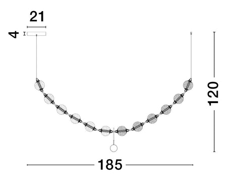 BRILLANTE Hängeleuchte  185cm-Luxomo Leuchten