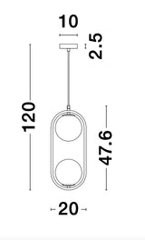 OBITAR Hängeleuchte oval 2x5W-Luxomo Leuchten