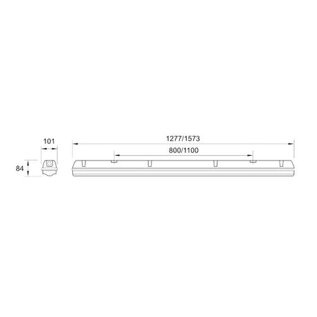 FURIA LED Feuchtraum-Wannenleuchte IP66 Edelstahl
