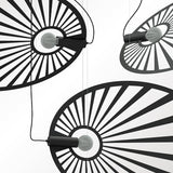 Skulpturale Hängeleuchte LEHDET – Großformatiger Blatt-Design-Lüster aus Stahl