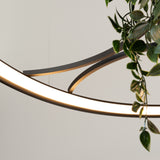 LED-Ring-Kronleuchter RIO BIO – Schwebender Pflanz-Lichtring aus Aluminium