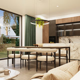 LED-Ring-Kronleuchter RIO BIO – Schwebender Pflanz-Lichtring aus Aluminium