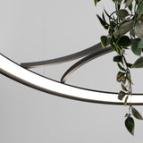 LED-Ring-Kronleuchter RIO BIO – Schwebender Pflanz-Lichtring aus Aluminium