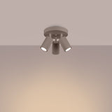 3-flammiger Deckenstrahler KARBON – Rund & Schwenkbar