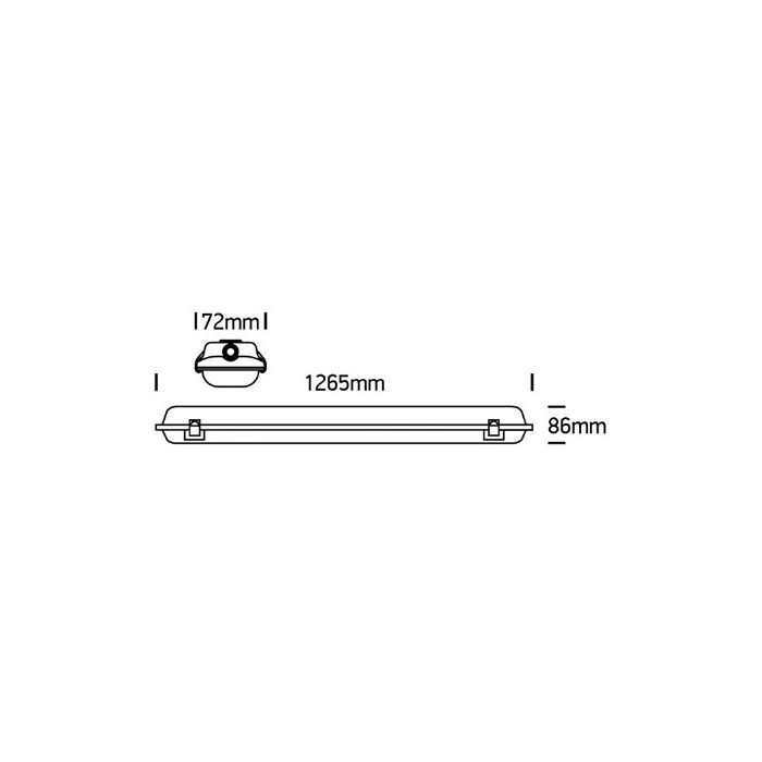 BIRLO Feuchtraum-/Wannenleuchte für LED Tube 230V-Luxomo Leuchten