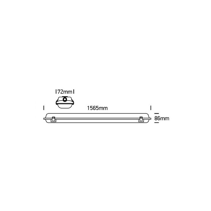 BIRLO Feuchtraum-/Wannenleuchte für LED Tube 230V-Luxomo Leuchten
