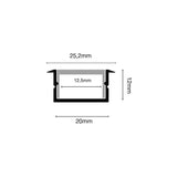 LED Einbauprofil MICRO 20 M20-E Aluminium eloxiert